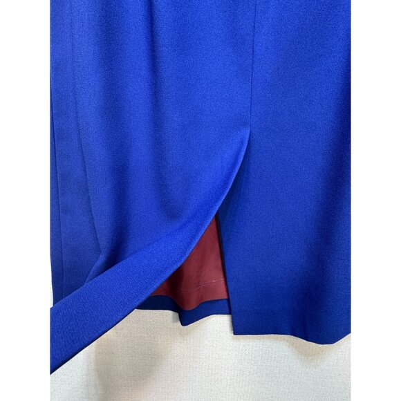 Vintage Womens Formal Straight Pencil Skirt Size 12 Blue Officewear Preppy - Picture 8 of 8
